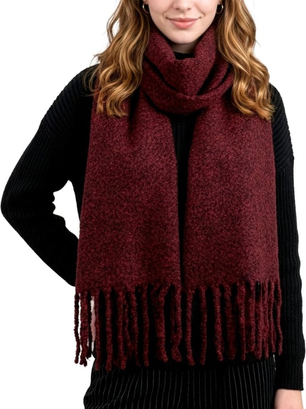 Cozy Oversized Cashmere-Feel Winter Scarf for Women | Soft Thick Shawl Wrap with